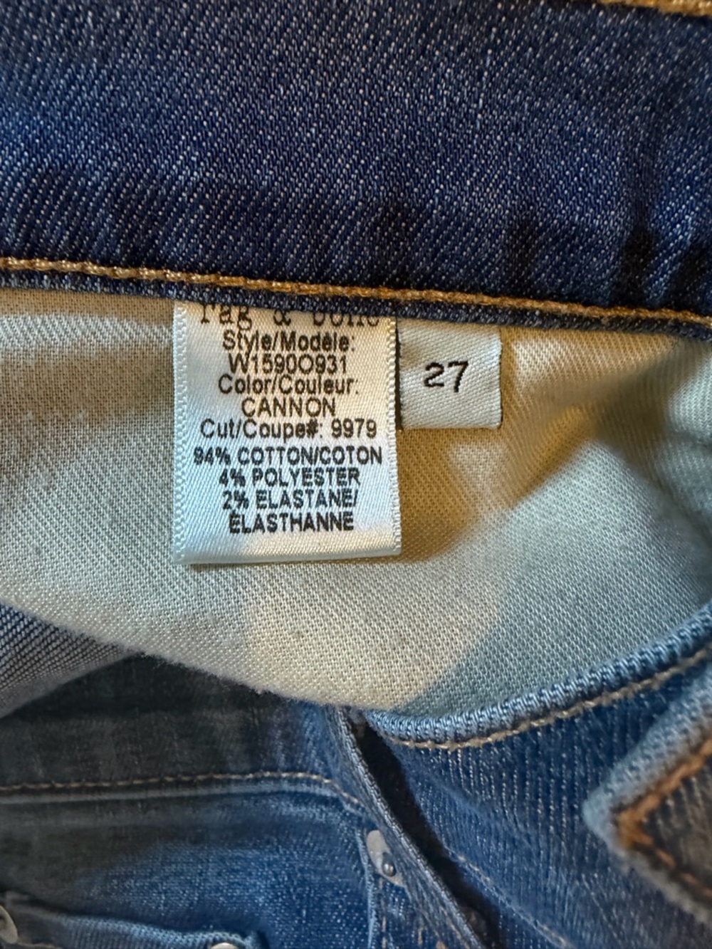 Rag & Bone Women's Dre Low-Rise Slim Boyfriend Jeans Size 27 Medium Dark Wash - Picture 12 of 12